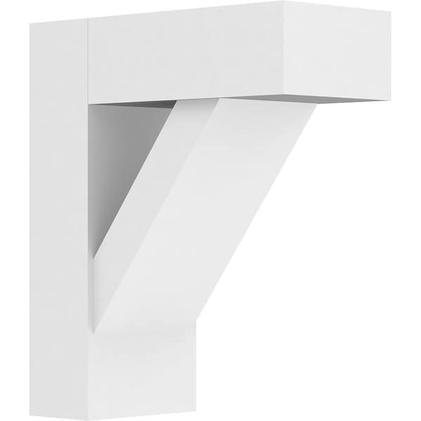 Ekena Millwork Standard Traditional Architectural Grade PVC Bracket with Block Ends, 5"W x 12"D x 14"H BKTP05X12X14TRA05 - main